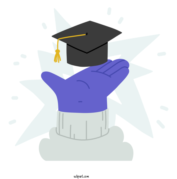Free School Design Violet Square Academic Cap For Graduation Clipart Transparent Background