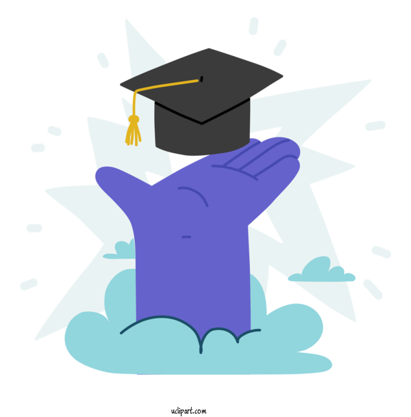 Free School Cartoon Violet Character For Graduation Clipart Transparent Background
