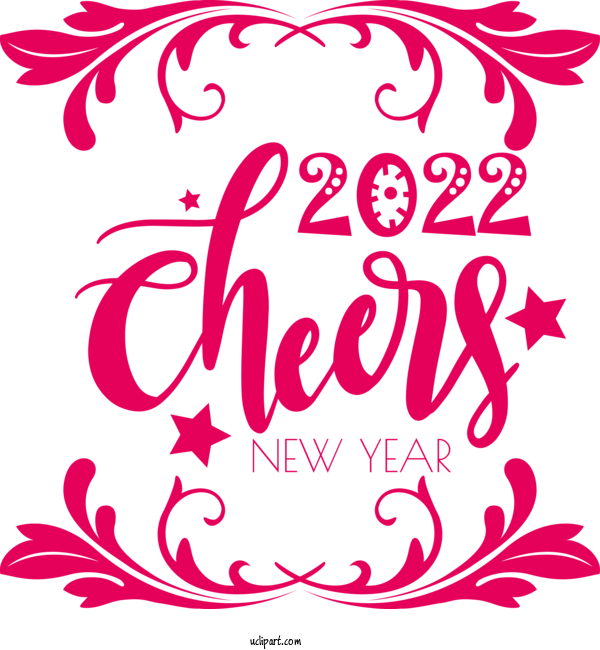 Free Holidays Logo Design Typography For New Year 2022 Clipart Transparent Background