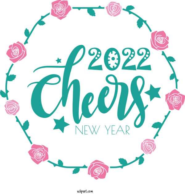 Free Holidays Design Floral Design Logo For New Year 2022 Clipart Transparent Background