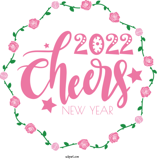 Free Holidays Floral Design Design Logo For New Year 2022 Clipart Transparent Background