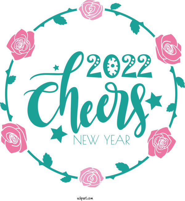 Free Holidays Logo Design Typography For New Year 2022 Clipart Transparent Background