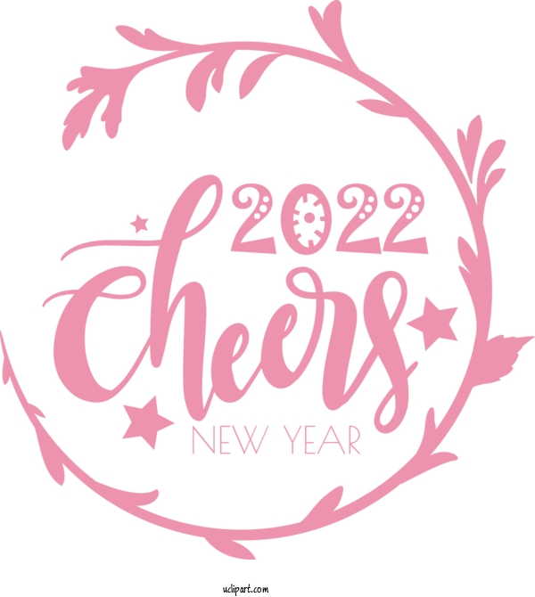 Free Holidays Logo Calligraphy Sticker For New Year 2022 Clipart Transparent Background