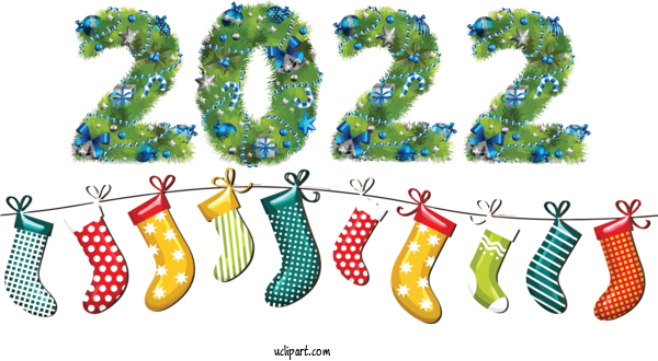 Free Holidays Line Meter Number For New Year 2022 Clipart Transparent Background