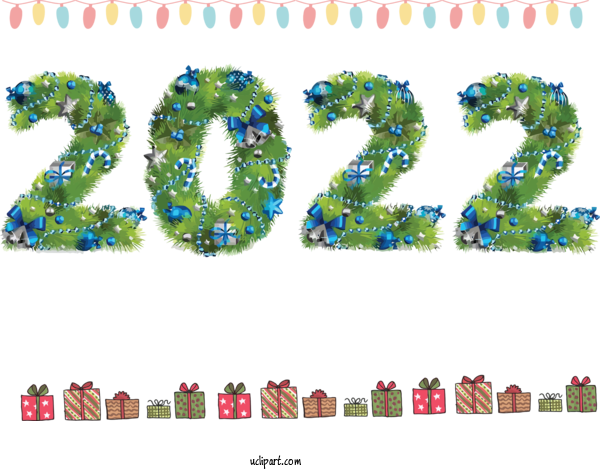 Free Holidays Number Line Font For New Year 2022 Clipart Transparent Background