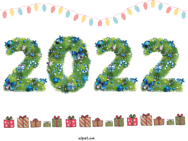 Free Holidays Line Font Meter For New Year 2022 Clipart Transparent Background