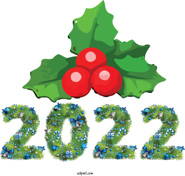 Free Holidays Holly Christmas Day Christmas Tree For New Year 2022 Clipart Transparent Background