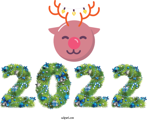 Free Holidays Reindeer Deer Christmas Ornament M For New Year 2022 Clipart Transparent Background