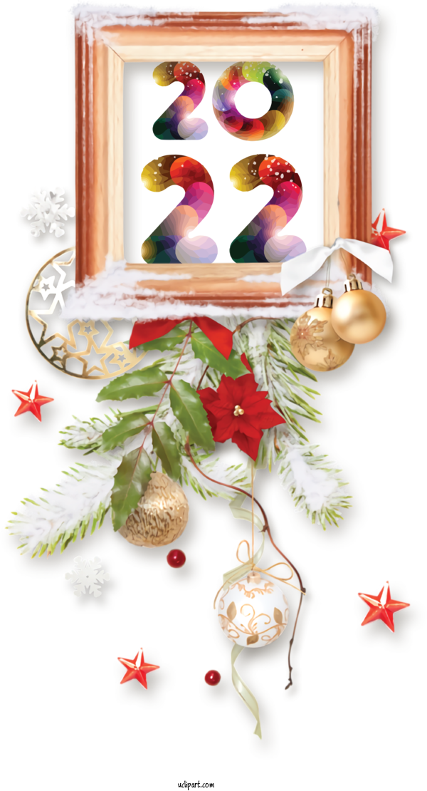 Free Holidays Floral Design Christmas Day Christmas Decoration For New Year 2022 Clipart Transparent Background