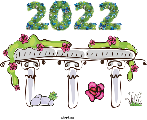 Free Holidays Cartoon Plant Line For New Year 2022 Clipart Transparent Background