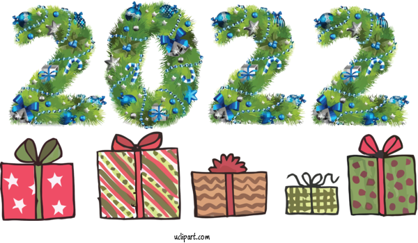 Free Holidays Leaf Meter Font For New Year 2022 Clipart Transparent Background