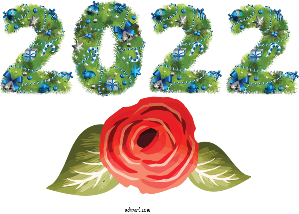 Free Holidays Floral Design Leaf Rose Family For New Year 2022 Clipart Transparent Background