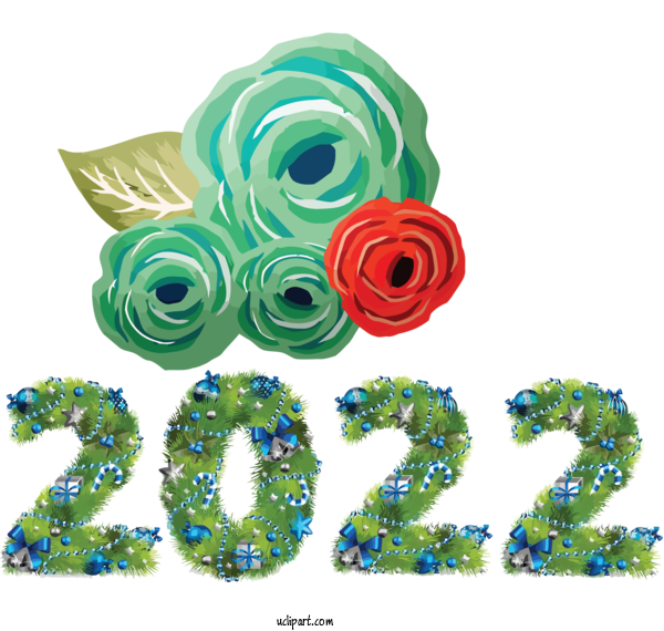 Free Holidays Cut Flowers Flower Meter For New Year 2022 Clipart Transparent Background
