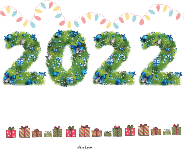 Free Holidays Number Font Line For New Year 2022 Clipart Transparent Background