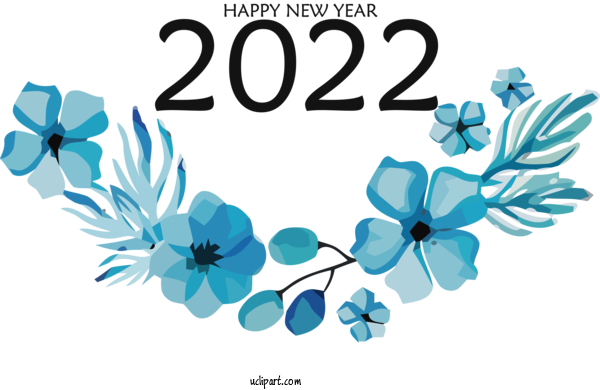 Free Holidays Floral Design Leaf Design For New Year 2022 Clipart Transparent Background