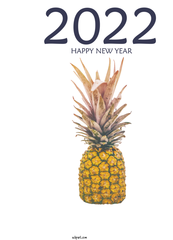 Free Holidays Fruit Pineapple Fruit For New Year 2022 Clipart Transparent Background