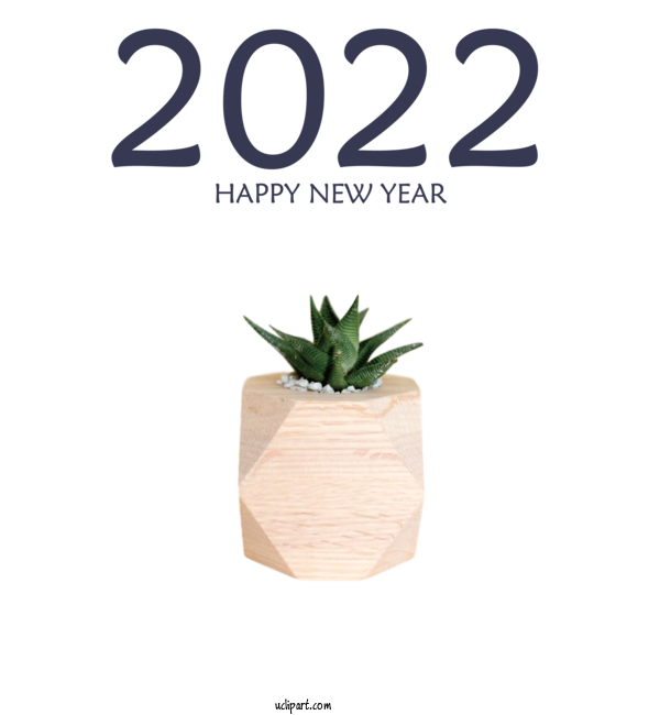 Free Holidays Plant Flowerpot Font For New Year 2022 Clipart Transparent Background