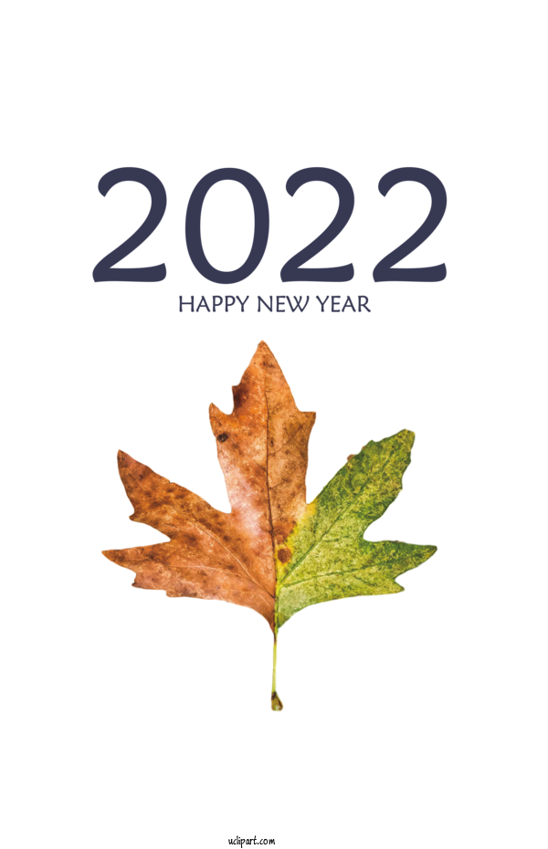 Free Holidays Leaf Meter Font For New Year 2022 Clipart Transparent Background