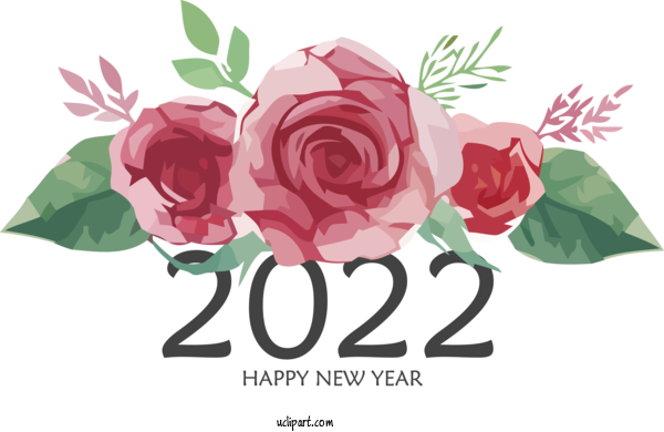Free Holidays Floral Design Garden Roses Cut Flowers For New Year 2022 Clipart Transparent Background