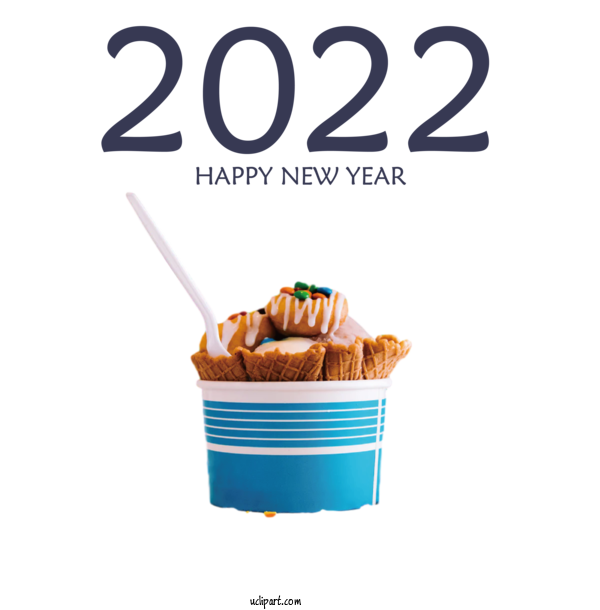 Free Holidays Frozen Dessert Dairy Product Dessert For New Year 2022 Clipart Transparent Background
