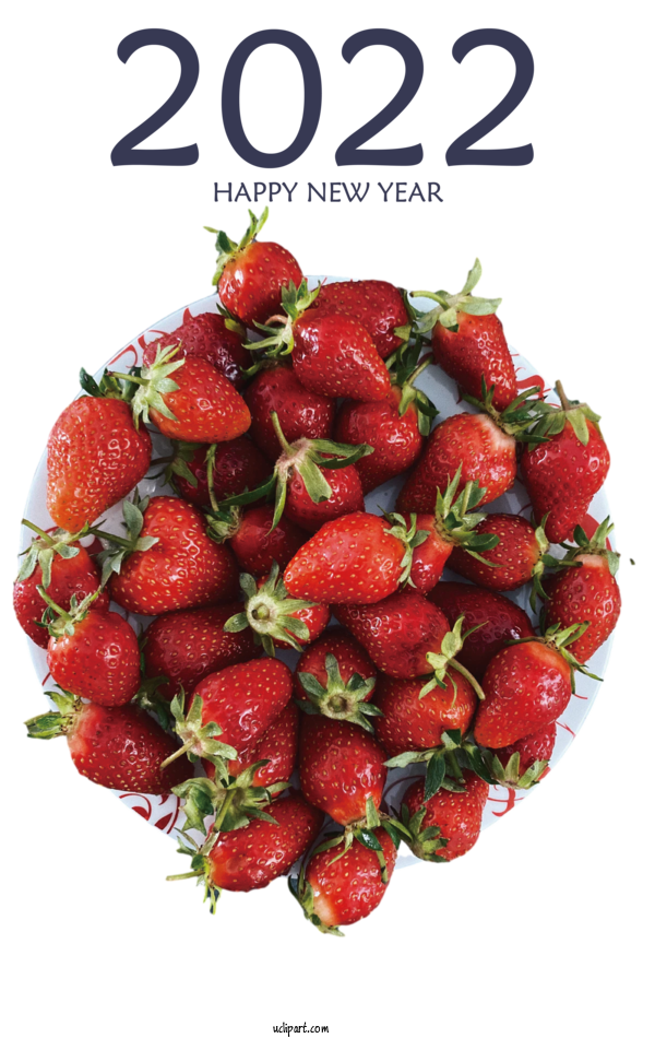 Free Holidays Natural Food Strawberry Local Food For New Year 2022 Clipart Transparent Background