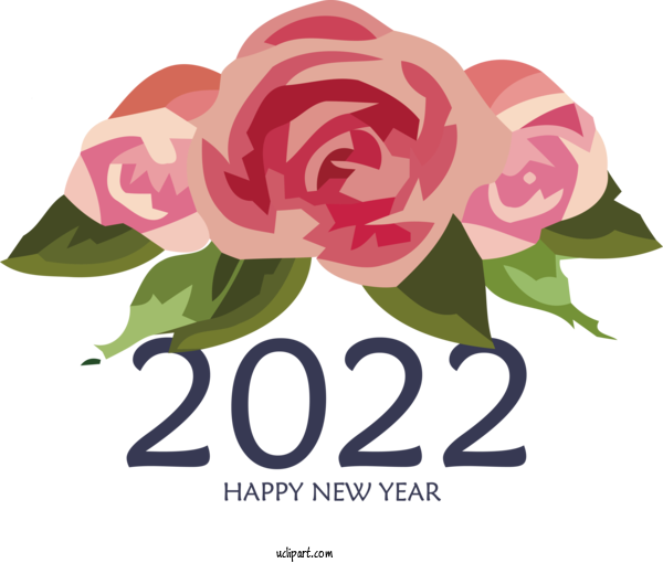 Free Holidays Floral Design Garden Roses Rose For New Year 2022 Clipart Transparent Background