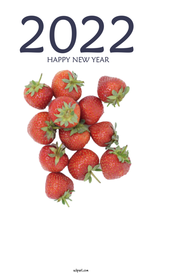 Free Holidays Natural Food Strawberry Superfood For New Year 2022 Clipart Transparent Background