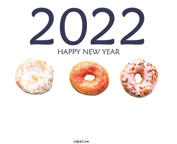 Free Holidays Bagel Doughnut Finger Food For New Year 2022 Clipart Transparent Background