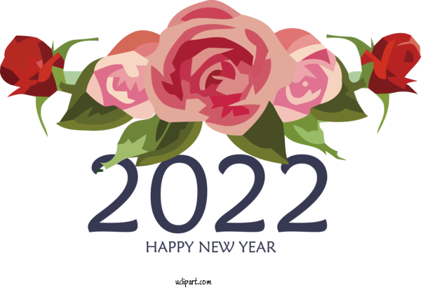 Free Holidays Floral Design Garden Roses Plant Stem For New Year 2022 Clipart Transparent Background