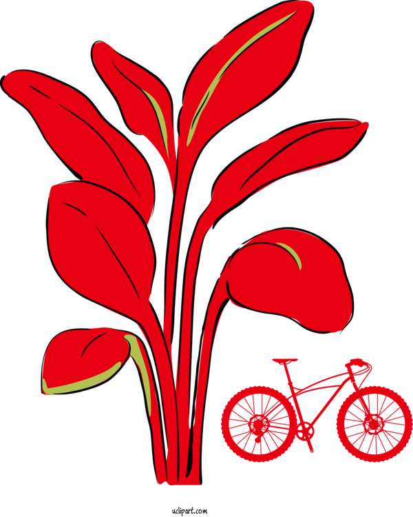 Free Transportation Floral Design Leaf Flower For Bicycle Clipart Transparent Background