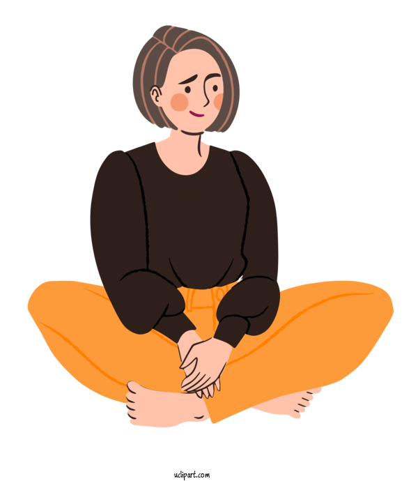 Free Life Joint Cartoon Sitting For Relax Clipart Transparent Background