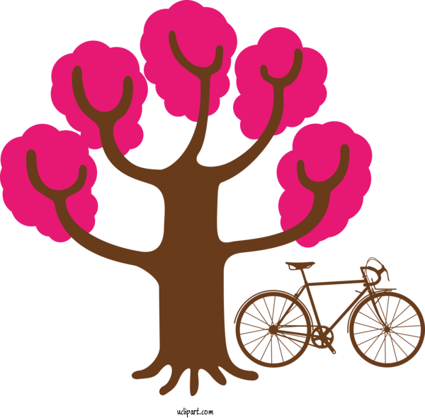Free Transportation Floral Design Flower Design For Bicycle Clipart Transparent Background
