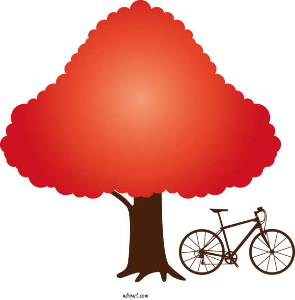 Free Transportation Flower Red Tree For Bicycle Clipart Transparent Background