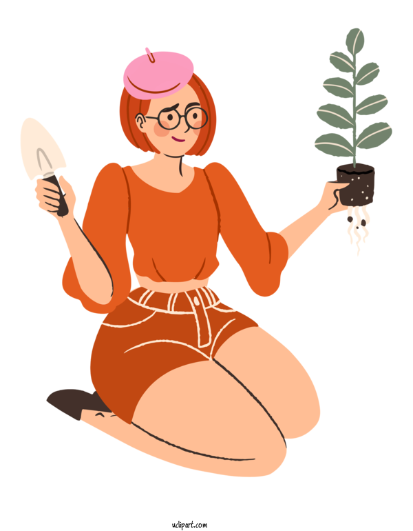 Free Activities Cartoon Joint Character For Gardening Clipart Transparent Background