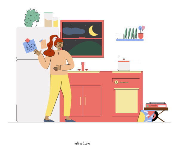 Free Life Design Cartoon Diagram For Kitchen Clipart Transparent Background