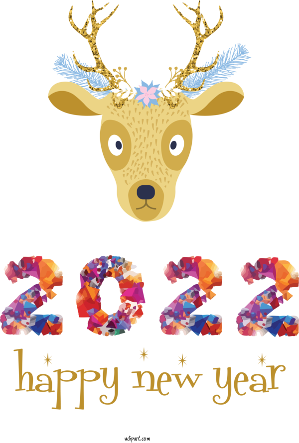 Free Holidays Reindeer Animal Figurine Meter For New Year 2022 Clipart Transparent Background