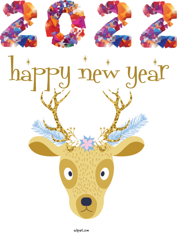 Free Holidays Reindeer Antler Beauty Parlour For New Year 2022 Clipart Transparent Background