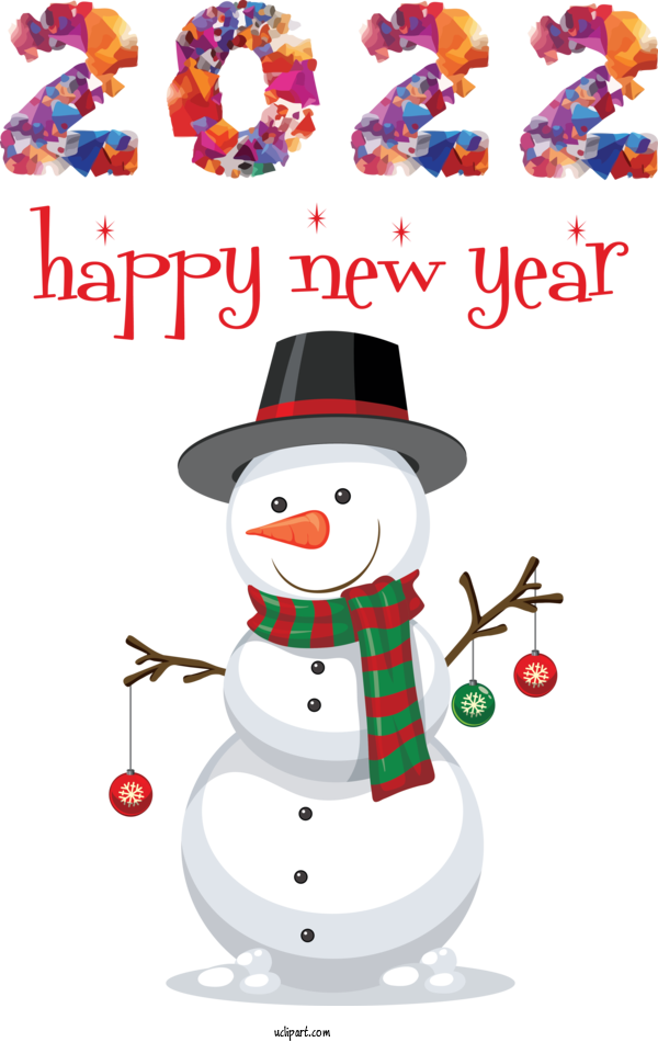 Free Holidays Christmas Day Snowman HOLIDAY ORNAMENT For New Year 2022 Clipart Transparent Background