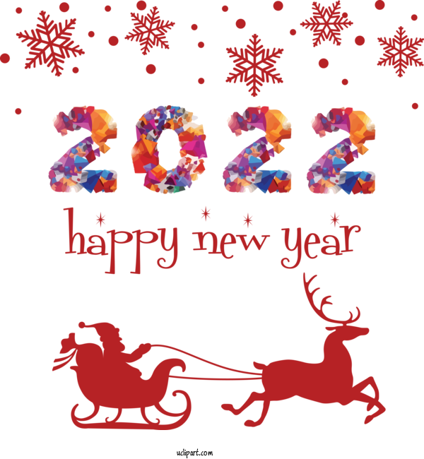 Free Holidays Design For New Year 2022 Clipart Transparent Background