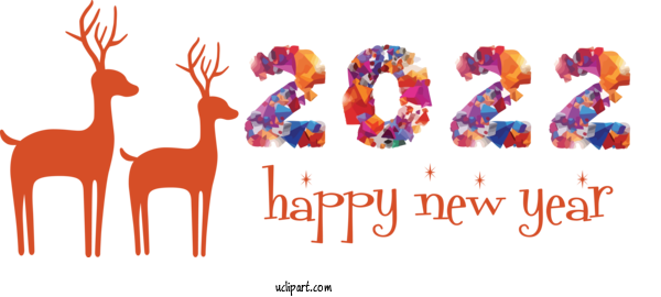 Free Holidays Logo Reindeer Design For New Year 2022 Clipart Transparent Background