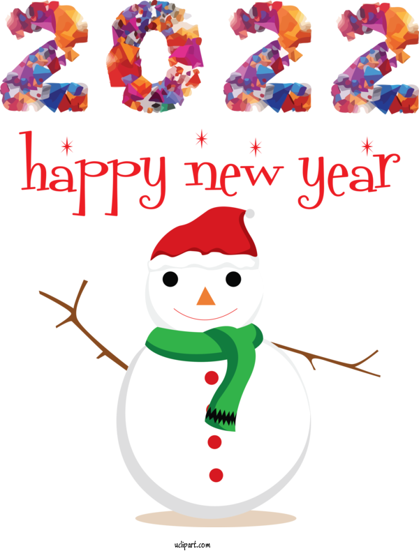Free Holidays Line Meter Snowman For New Year 2022 Clipart Transparent Background