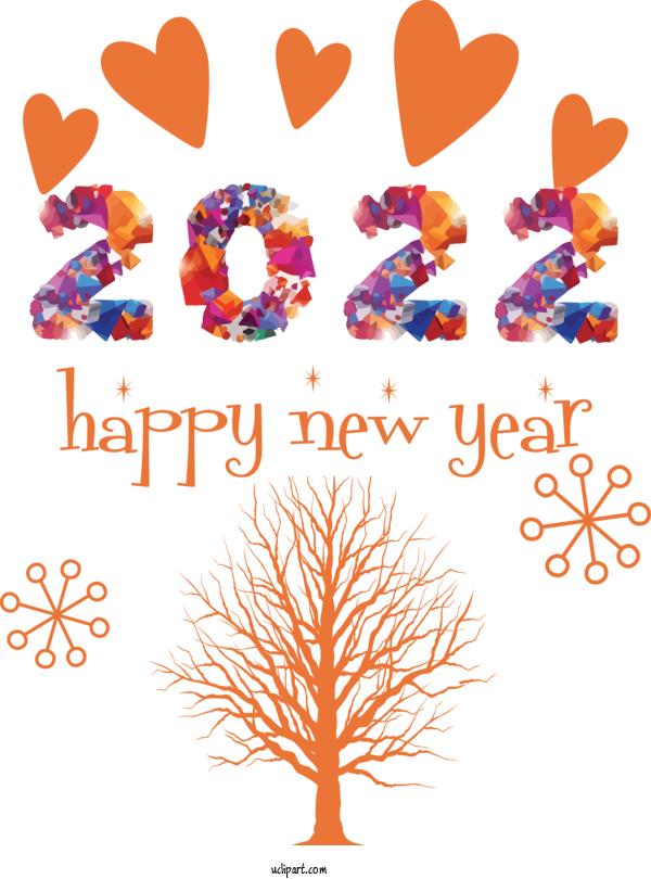 Free Holidays Design Leaf Text For New Year 2022 Clipart Transparent Background