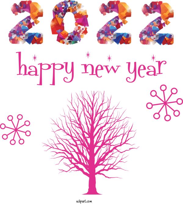 Free Holidays Flower Petal Design For New Year 2022 Clipart Transparent Background