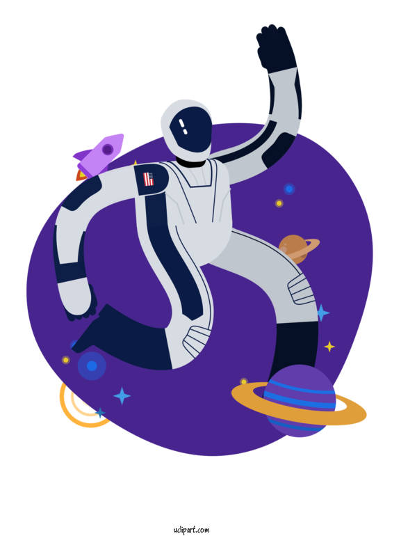 Free Occupations Cartoon  Design For Astronaut Clipart Transparent Background