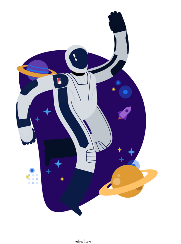 Free Occupations Cartoon  Commercial Astronaut For Astronaut Clipart Transparent Background