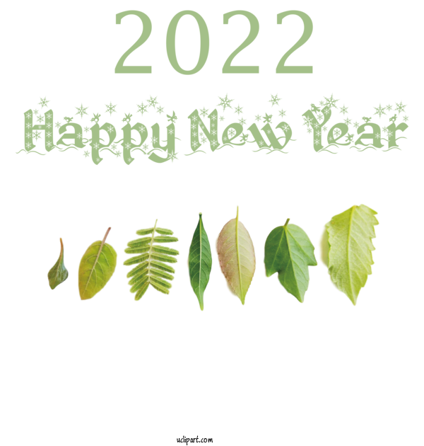 Free Holidays Leaf Plant Stem Font For New Year 2022 Clipart Transparent Background