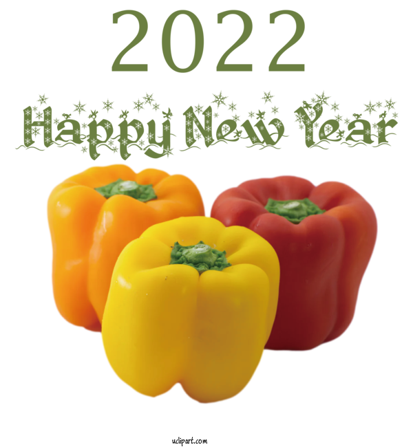 Free Holidays Yellow Pepper Bell Pepper Chili Pepper For New Year 2022 Clipart Transparent Background