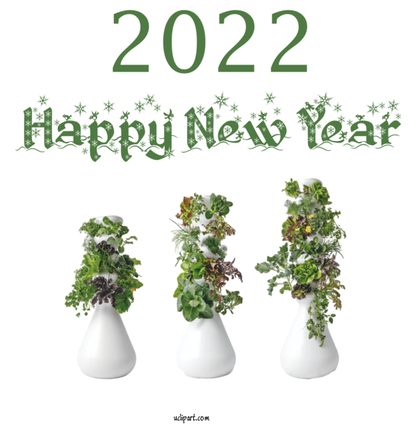 Free Holidays Lettuce Grow Hydroponics Lettuce For New Year 2022 Clipart Transparent Background