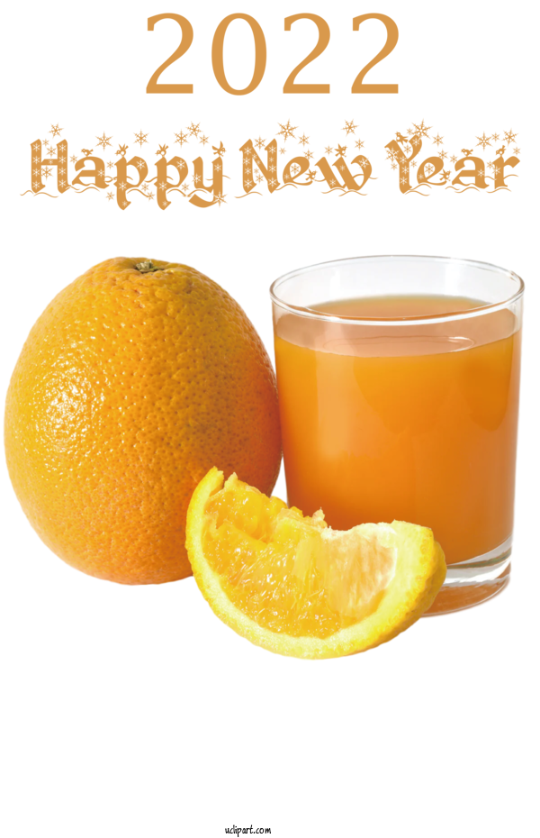Free Holidays Orange Juice Vegetarian Cuisine Citric Acid For New Year 2022 Clipart Transparent Background