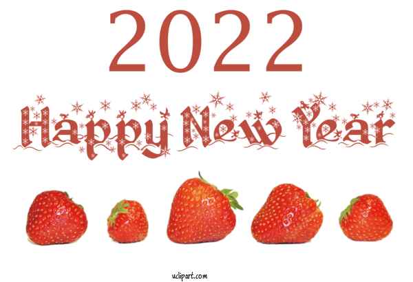 Free Holidays Natural Food Strawberry Superfood For New Year 2022 Clipart Transparent Background